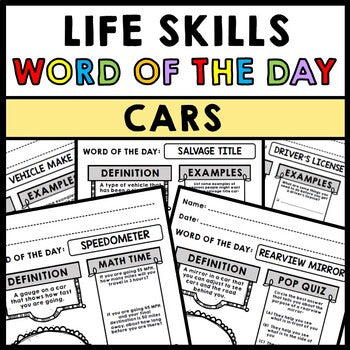 Life Skills - Cars - Transportation - Driving - Vocabulary - Word of the Day
