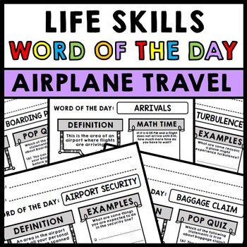 Life Skills - Travel - Airplane - Vocabulary - Word of the Day
