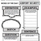 Life Skills - Travel - Airplane - Vocabulary - Word of the Day