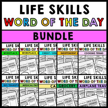Life Skills - Word of the Day - Vocabulary - BUNDLE - Special Education