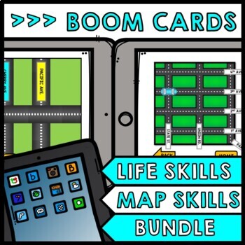 Life Skills BOOM CARDS - Map Skills - Special Education - Reading Maps - BUNDLE
