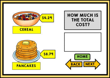 Life Skills - BOOM CARDS - Calculate the Total Cost - Math - Money - Menu Unit 2