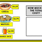 Life Skills - Calculate the Total Cost - GOOGLE - Math - Money - Menu - Unit Two