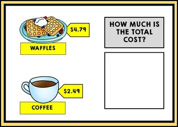 Life Skills - Calculate the Total Cost - GOOGLE - Math - Money - Menu - Unit Two