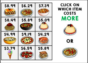 Life Skills - Menu Math - Money - Budget - Dollar Up - BOOM CARDS - Unit 5