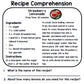 Life Skills - Recipes - Cooking - Summer - Special Education - Reading