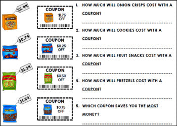 Life Skills - Shopping - Coupons - Money - Math - Grocery Store - Unit Four
