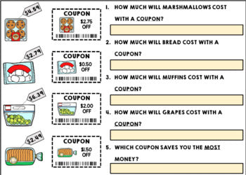 Life Skills - Shopping - Coupons - Money - GOOGLE - Grocery Store - Unit Five