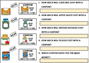 Life Skills - Shopping - Coupons - Money - GOOGLE - Grocery Store - Unit Six