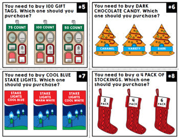 Life Skills - Shopping - Christmas - Task Cards - Special Education