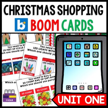 Life Skills - Shopping - Christmas - Task Cards - Special Education - Boom Cards