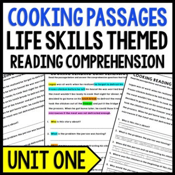 Life Skills - Cooking - Reading Comprehension - Special Education