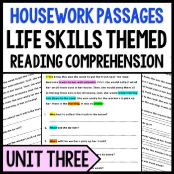 Life Skills - Housework - Vocational Reading Comprehension - Special Education