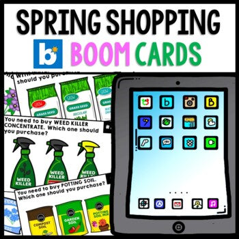 Life Skills - Shopping - Spring - Task Cards - Special Education - Boom Cards
