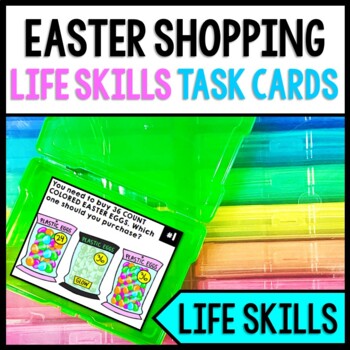 Life Skills - Shopping - Easter - Task Cards - Special Education