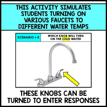 Life Skills - Using a Faucet - Water Temp - Independent Living - Boom Cards