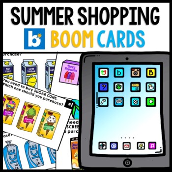Life Skills - Shopping - Summer - Task Cards - Special Education - Boom Cards
