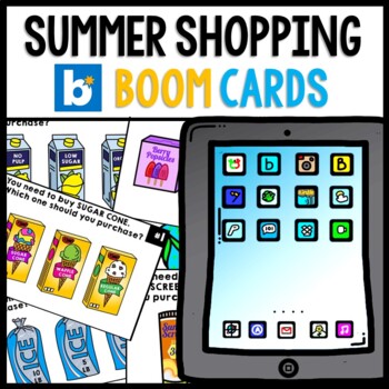 Life Skills - Shopping - Summer - Task Cards - Special Education - Boom Cards
