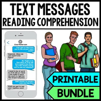 Text Messages - Life Skills - Reading Comprehension - Functional Skills BUNDLE