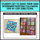 Halloween Art - Spiderweb Directed Drawing - Reading Comprehension